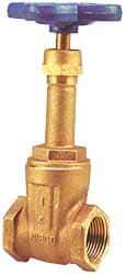 NIBCO - 3" Pipe, Class 125, Threaded Bronze Solid Wedge Rising Stem Gate Valve - 200 WOG, 125 WSP, Screw-In Bonnet - Apex Tool & Supply