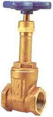 NIBCO - 3/4" Pipe, Class 125, Threaded Bronze Solid Wedge Rising Stem Gate Valve - 200 WOG, 125 WSP, Screw-In Bonnet - Apex Tool & Supply