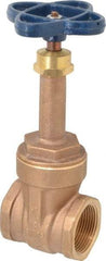 NIBCO - 1-1/4" Pipe, Class 125, Threaded Bronze Solid Wedge Rising Stem Gate Valve - 200 WOG, 125 WSP, Screw-In Bonnet - Apex Tool & Supply