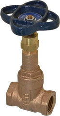 NIBCO - 1/2" Pipe, Class 125, Threaded Bronze Solid Wedge Rising Stem Gate Valve - 200 WOG, 125 WSP, Screw-In Bonnet - Apex Tool & Supply
