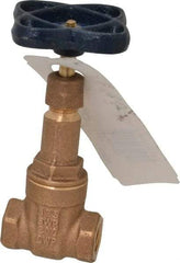NIBCO - 1/4" Pipe, Class 125, Threaded Bronze Solid Wedge Rising Stem Gate Valve - 200 WOG, 125 WSP, Screw-In Bonnet - Apex Tool & Supply