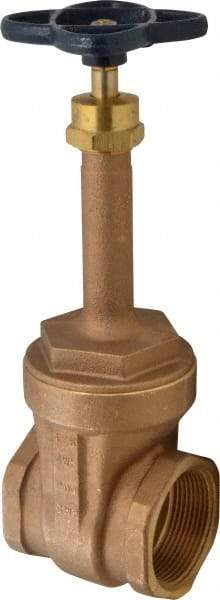 NIBCO - 2-1/2" Pipe, Class 125, Threaded Bronze Solid Wedge Rising Stem Gate Valve - 200 WOG, 125 WSP, Screw-In Bonnet - Apex Tool & Supply