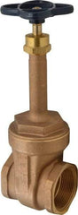 NIBCO - 2-1/2" Pipe, Class 125, Threaded Bronze Solid Wedge Rising Stem Gate Valve - 200 WOG, 125 WSP, Screw-In Bonnet - Apex Tool & Supply