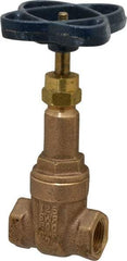 NIBCO - 3/8" Pipe, Class 125, Threaded Bronze Solid Wedge Rising Stem Gate Valve - 200 WOG, 125 WSP, Screw-In Bonnet - Apex Tool & Supply