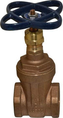 NIBCO - 1-1/2" Pipe, Class 125, Threaded Bronze Solid Wedge Stem Gate Valve - 200 WOG, 125 WSP, Screw-In Bonnet - Apex Tool & Supply