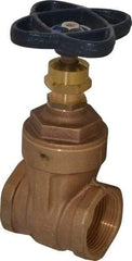 NIBCO - 1-1/4" Pipe, Class 125, Threaded Bronze Solid Wedge Stem Gate Valve - 200 WOG, 125 WSP, Screw-In Bonnet - Apex Tool & Supply