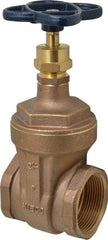 NIBCO - 2-1/2" Pipe, Class 125, Threaded Bronze Solid Wedge Stem Gate Valve - 200 WOG, 125 WSP, Screw-In Bonnet - Apex Tool & Supply