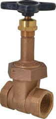 NIBCO - 1" Pipe, Class 125, Threaded Bronze Solid Wedge Rising Stem Gate Valve - 200 WOG, 125 WSP, Union Bonnet - Apex Tool & Supply