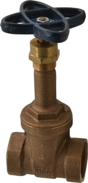 NIBCO - Class 150, Threaded Bronze Solid Wedge Rising Stem Gate Valve - 300 WOG, 150 WSP, Screw-In Bonnet - Apex Tool & Supply