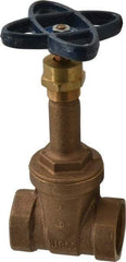 NIBCO - Class 150, Threaded Bronze Solid Wedge Rising Stem Gate Valve - 300 WOG, 150 WSP, Screw-In Bonnet - Apex Tool & Supply