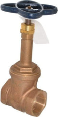 NIBCO - Class 125, Threaded Bronze Solid Wedge Rising Stem Gate Valve - 200 WOG, 125 WSP, Union Bonnet - Apex Tool & Supply