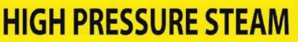 NMC - Pipe Marker with High Pressure Steam Legend and No Graphic - 3/4 to 1-1/4" Pipe Outside Diam, Black on Yellow - Apex Tool & Supply