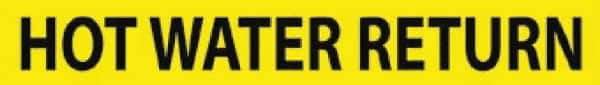 NMC - Pipe Marker with Hot Water Return Legend and No Graphic - 3/4 to 1-1/4" Pipe Outside Diam, Black on Yellow - Apex Tool & Supply