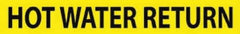NMC - Pipe Marker with Hot Water Return Legend and No Graphic - 3/4 to 1-1/4" Pipe Outside Diam, Black on Yellow - Apex Tool & Supply