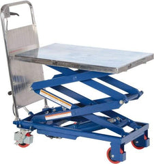 Vestil - 220 Lb Capacity Manual Scissor Elevating Cart - 10" to 51" Lift Height, 27-1/2" Platform Length x 17-1/2" Platform Width - Apex Tool & Supply