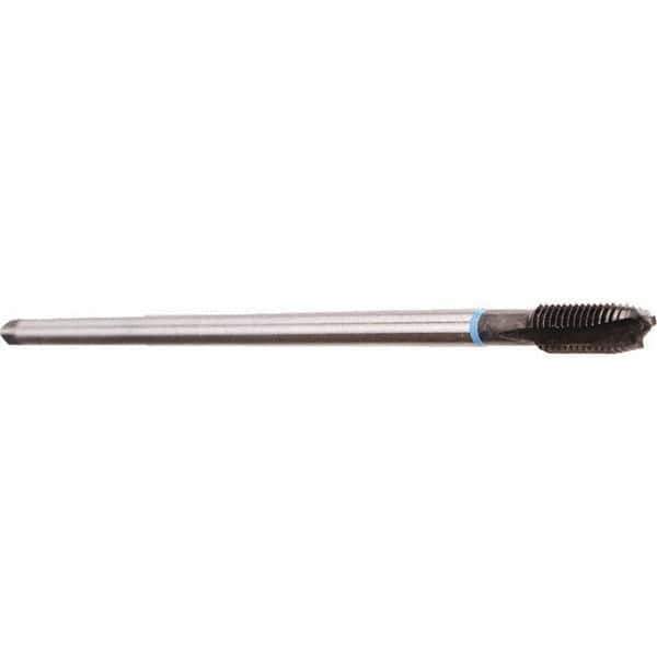 Emuge - M10x1.50 Metric Coarse 3 Flute Nitride Finish Cobalt Spiral Point Extension Tap - Plug Chamfer, 200mm OAL, 6H Class of Fit, Series Rekord B - Apex Tool & Supply