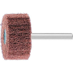 PFERD - 1-1/2" Diam x 3/4" Face Width, Aluminum Oxide Nonwoven Mounted Flap Wheel - 1/4" Shank Mount, 280 Grit, 15,000 Max RPM - Apex Tool & Supply