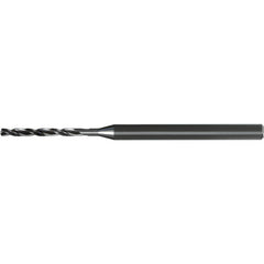 1.5 mm Dia. × 4 mm Shank × 17.3 mm Flute Length × 53 mm OAL, 8xD, 140°, AlTiN Nano, 2 Flute, Coolant Thru, Straight / Cylindrical Solid Carbide Drill