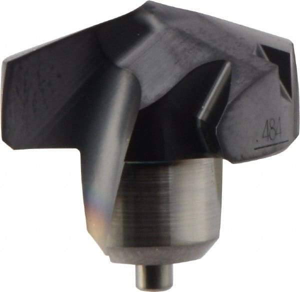 Kennametal - Series KenTIP, 12.3mm Diam Grade KCP15 140° Replaceable Drill Tip - Carbide, AlTiN Finish, N Seat Size - Apex Tool & Supply