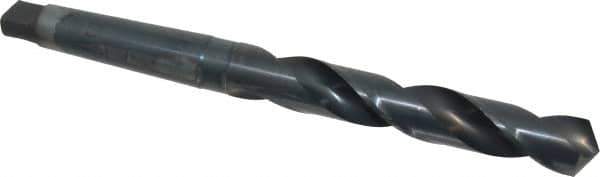 Chicago-Latrobe - 1-1/4", 4MT 118° Point High Speed Steel Taper Shank Drill Bit - Oxide Finish, 7-7/8" Flute Length, 13-1/2" OAL, Spiral Flute, Series 110 - Apex Tool & Supply