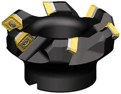 Kennametal - 45° Lead Angle, 2-1/8" Max Cut Diam, 1.575" Min Cut Diam, 0.26" Max Depth of Cut, Indexable Chamfer and Angle End Mill - 3 Inserts, SE..T 443AE..N Insert Style, 3.855" Overall Length, Straight Shank - Apex Tool & Supply