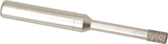 Made in USA - 0.156" Head Diam x 1/4" Head Thickness CBN Grinding Pin - 1/4" Shank Diam x 1-1/4" Shank Length, Coarse Grade - Apex Tool & Supply