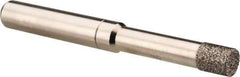 Made in USA - 0.218" Head Diam x 1/4" Head Thickness CBN Grinding Pin - 1/4" Shank Diam x 1-1/4" Shank Length, Coarse Grade - Apex Tool & Supply