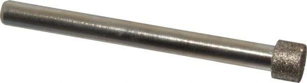 Made in USA - 3/8" Head Diam x 1/4" Head Thickness CBN Grinding Pin - 1/4" Shank Diam x 2-3/4" Shank Length, Coarse Grade - Apex Tool & Supply
