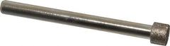 Made in USA - 3/8" Head Diam x 1/4" Head Thickness CBN Grinding Pin - 1/4" Shank Diam x 2-3/4" Shank Length, Coarse Grade - Apex Tool & Supply