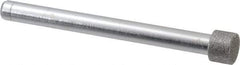 Made in USA - 3/8" Head Diam x 1/4" Head Thickness Diamond (Abrasive) Grinding Pin - 1/4" Shank Diam x 2-3/4" Shank Length, Coarse Grade - Apex Tool & Supply