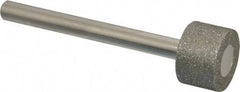 Made in USA - 3/4" Head Diam x 1/2" Head Thickness Diamond (Abrasive) Grinding Pin - 1/4" Shank Diam x 2-1/2" Shank Length, Coarse Grade - Apex Tool & Supply
