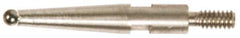 Made in USA - 0.08" Ball Diam, Carbide, Ball Test Indicator Contact Point - 0.78" Contact Point Length, Use with Fowler Test Indicators - Apex Tool & Supply