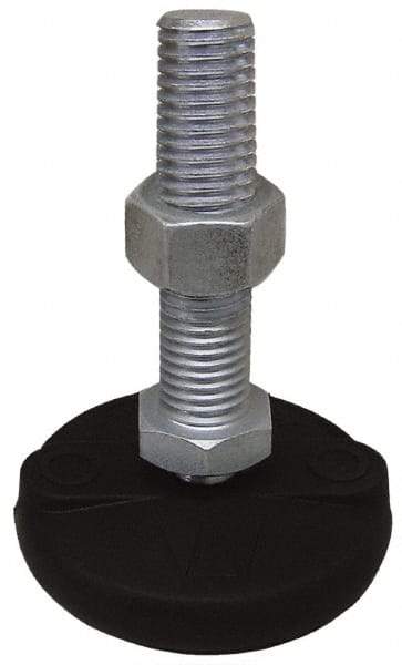 Gibraltar - 5/8-11 Bolt Thread, Studded Pivotal Stud Mount Leveling Pad & Mount - 10,000 Max Lb Capacity, 5" Base Diam - Apex Tool & Supply