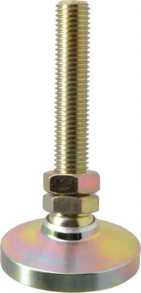 Gibraltar - 3/4-10 Bolt Thread, Studded Pivotal Stud Mount Leveling Pad & Mount - 7,400 Max Lb Capacity, 3" Base Diam - Apex Tool & Supply