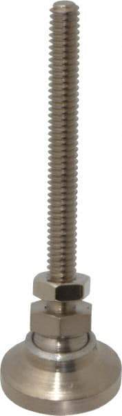 Gibraltar - 1/4-20 Bolt Thread, Studded Pivotal Stud Mount Leveling Pad & Mount - 1,000 Max Lb Capacity, 1" Base Diam - Apex Tool & Supply