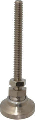 Gibraltar - 1/4-20 Bolt Thread, Studded Pivotal Stud Mount Leveling Pad & Mount - 1,000 Max Lb Capacity, 1" Base Diam - Apex Tool & Supply