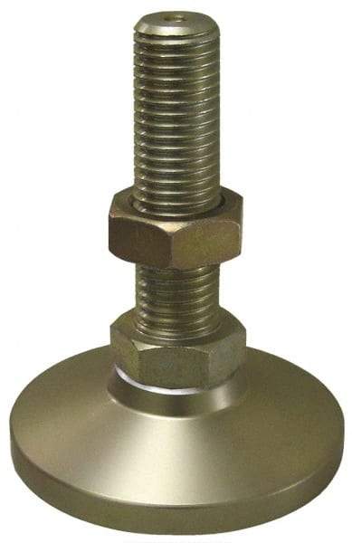 Gibraltar - 1-8 Bolt Thread, Studded Pivotal Stud Mount Leveling Pad & Mount - 22,000 Max Lb Capacity, 4" Base Diam - Apex Tool & Supply