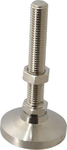 Gibraltar - 5/8-11 Bolt Thread, Studded Pivotal Stud Mount Leveling Pad & Mount - 6,000 Max Lb Capacity, 2-1/2" Base Diam - Apex Tool & Supply