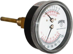 Winters - 2-1/2" Dial, 1/4 Thread, 0-75 Scale Range, Pressure Gauge - Lower Connection Mount, Accurate to 0.03% of Scale - Apex Tool & Supply