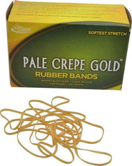 Alliance - 7 Inch Circumference, 1/8 Inch Wide, Pale Crepe Gold Rubber Band Strapping - 300 Pieces - Apex Tool & Supply