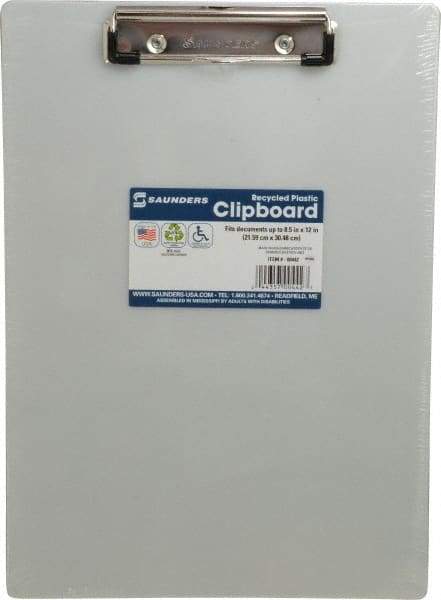 Saunders - 12-1/2 Inch Long x 9 Inch Wide x 1/2 Inch High, Clip Board - Pearl - Apex Tool & Supply