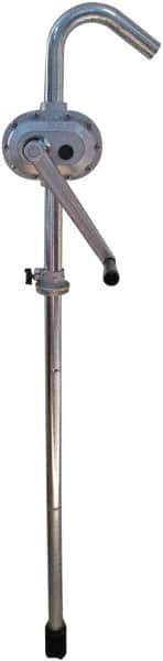 Value Collection - 1-1/4" Outlet, Aluminum Hand Operated Rotary Pump - 30 oz per Stroke, 51" OAL, For Fuel Oil, Kerosene, Gasoline, Antifreeze & Other Noncorrosive Fluids - Apex Tool & Supply