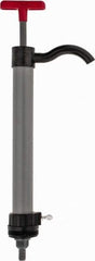 Value Collection - 19/32" Outlet, PVC Hand Operated Drum Pump - 8 oz per Stroke, 22" OAL, For Water Based Fluids, Light Oils, Mild Acids & Corrosive Soaps, Detergents, Waxes, Deodorants - Apex Tool & Supply