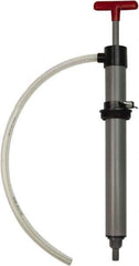 Value Collection - 19/32" Outlet, PVC Hand Operated Drum Pump - 8 oz per Stroke, 22" OAL, For Most Liquid Chemicals - Apex Tool & Supply