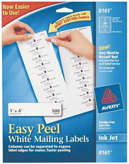 AVERY - 1" Wide x 4" Long, White Paper Shipping Label - For Inkjet Printers - Apex Tool & Supply