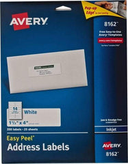AVERY - 4" Long, White Paper Shipping Label - For Inkjet Printers - Apex Tool & Supply