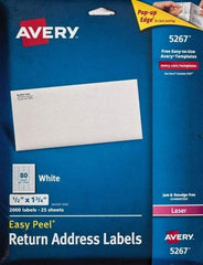 AVERY - 1-3/4" Long, White Paper Shipping Label - For Laser Printers - Apex Tool & Supply