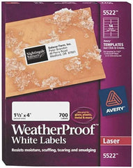 AVERY - 4" Long, White Polyester Shipping Label - For Laser Printers - Apex Tool & Supply