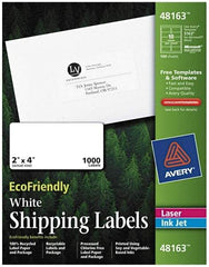 AVERY - 2" Wide x 4" Long, White Paper Shipping Label - For Laser/Inkjet Printers - Apex Tool & Supply
