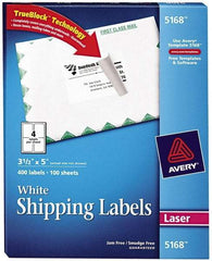 AVERY - 5" Long, White Paper Shipping Label - For Laser Printers - Apex Tool & Supply